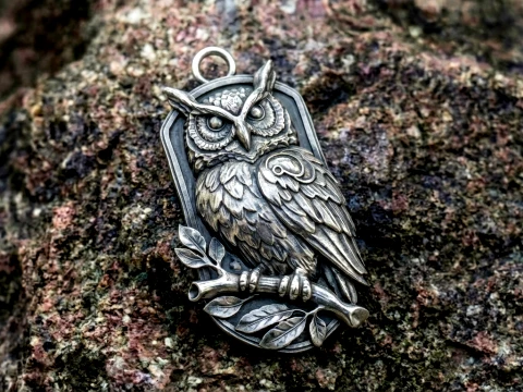 Owl Night Guardian Pendant 3D Принт Модель