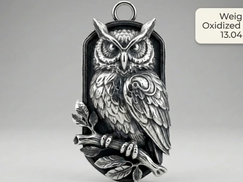 Owl Night Guardian Pendant 3D Print Model