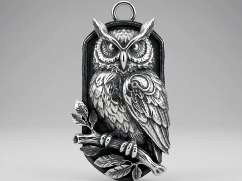 Owl Night Guardian Pendant 3D Print Model