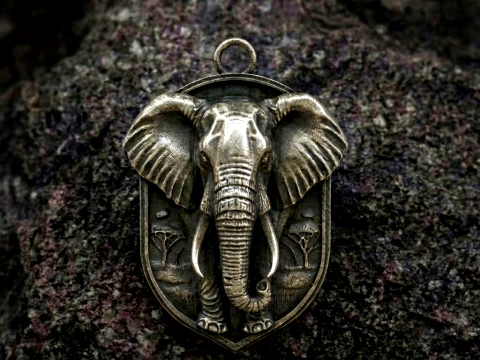 Elephant Savanna Guardian Pendant 3D Принт Модель