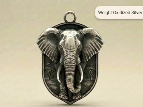 Elephant Savanna Guardian Pendant 3D Print Model