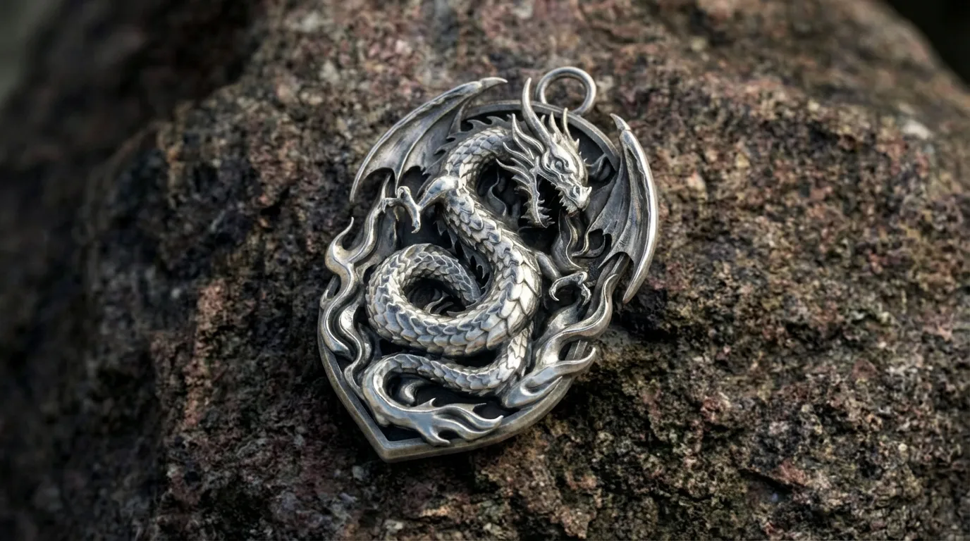 Dragon Fire Wing Pendant 3D Print Model .c4d .max .obj .3ds .fbx .stl .blend 