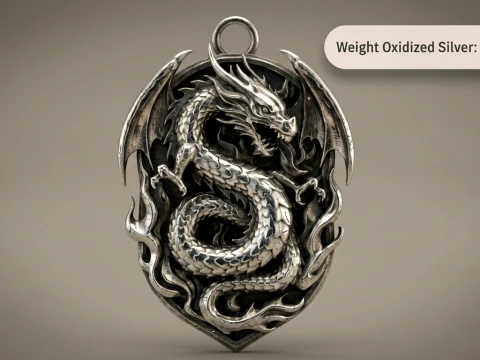 Dragon Fire Wing Pendant 3D Print Model