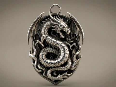 Dragon Fire Wing Pendant 3D Print Model
