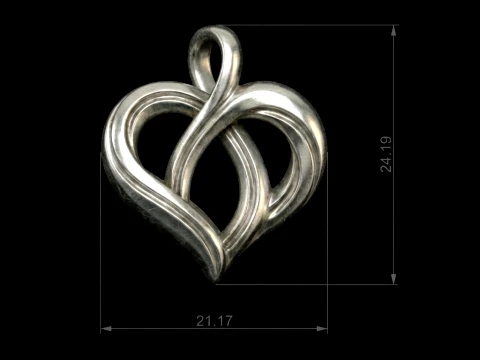 Infinity Loop Heart 3D Print Model