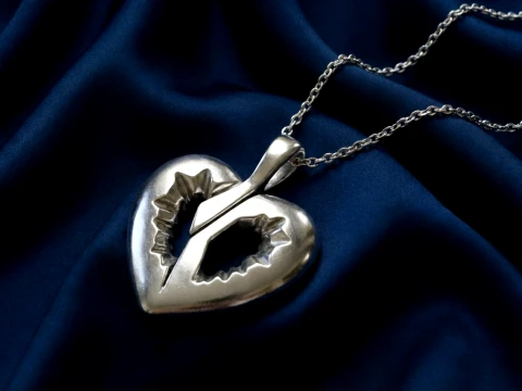 Heart Jagged Edge Silhouette 3D Принт Модель