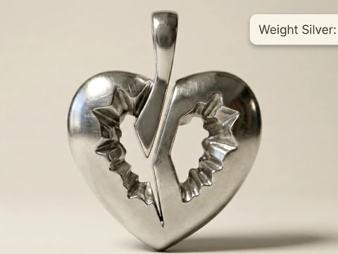 Heart Jagged Edge Silhouette 3D Print Model