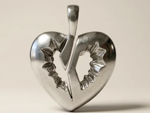Heart Jagged Edge Silhouette 3D Print Model