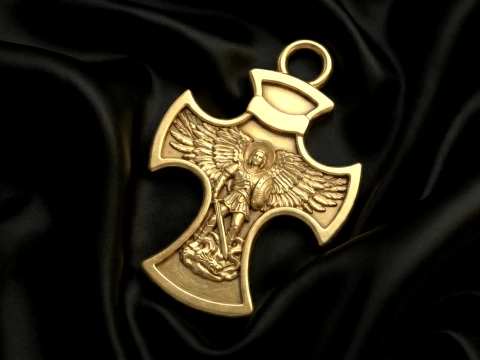 Angel Guardian Cross Pendant 3D Print Model