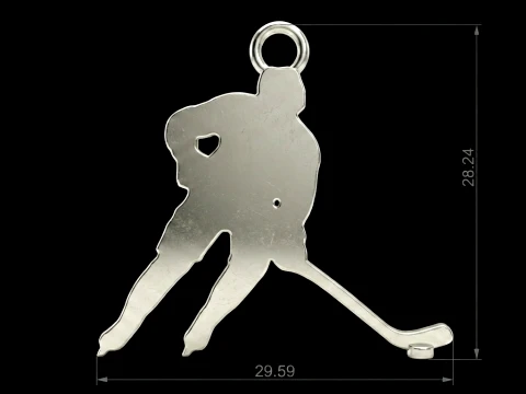 Hockey Pro Skater Silhouette 3D Print Model