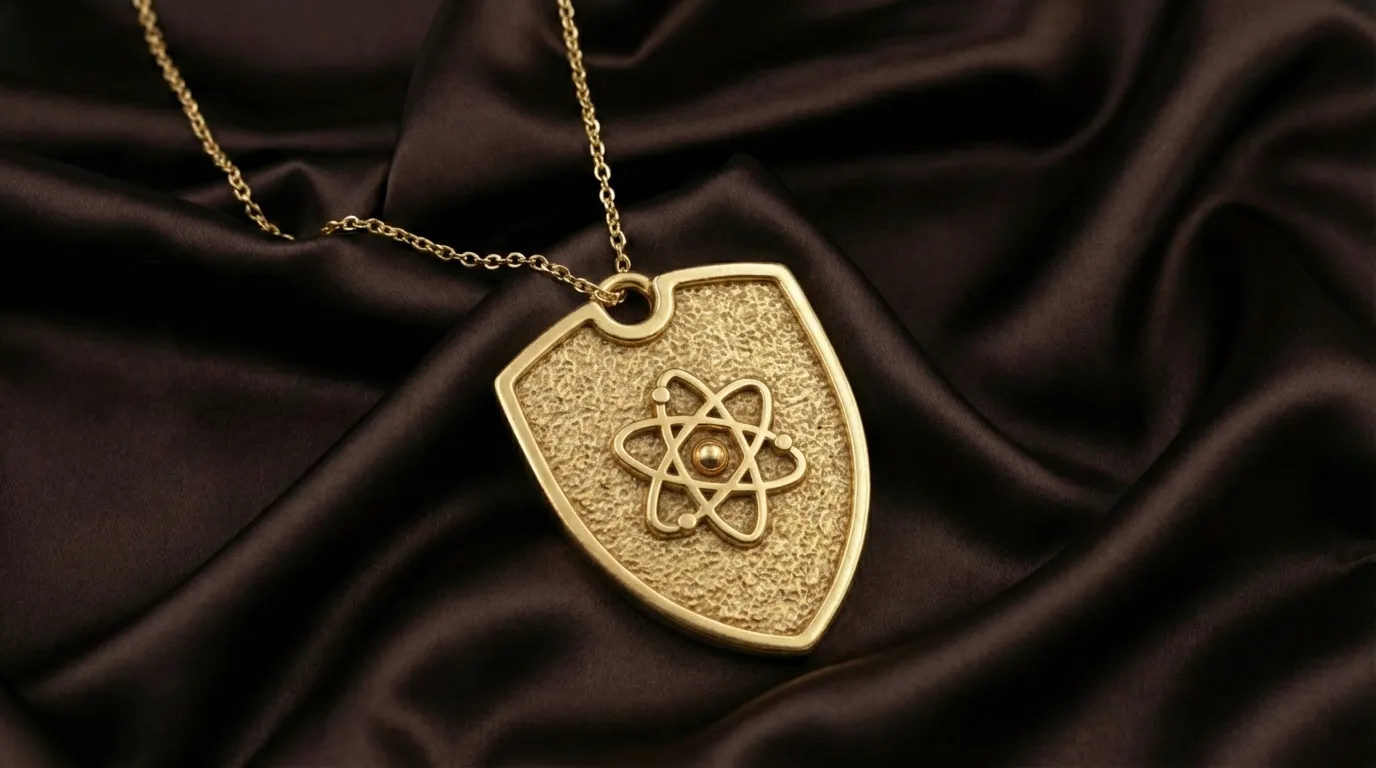 Atom Science Shield Medallion 3D Print Model .c4d .max .obj .3ds .fbx .stl .blend 