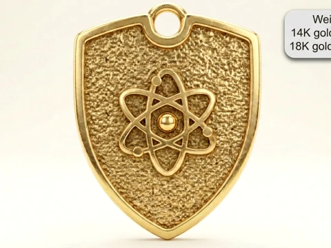 Atom Science Shield Medallion 3D Print Model