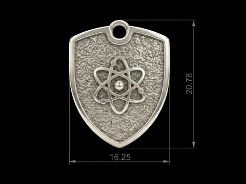 Atom Science Shield Medallion 3D Print Model