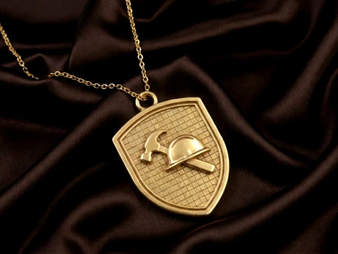 Construction Architectural Safety Emblem 3D Принт Модель