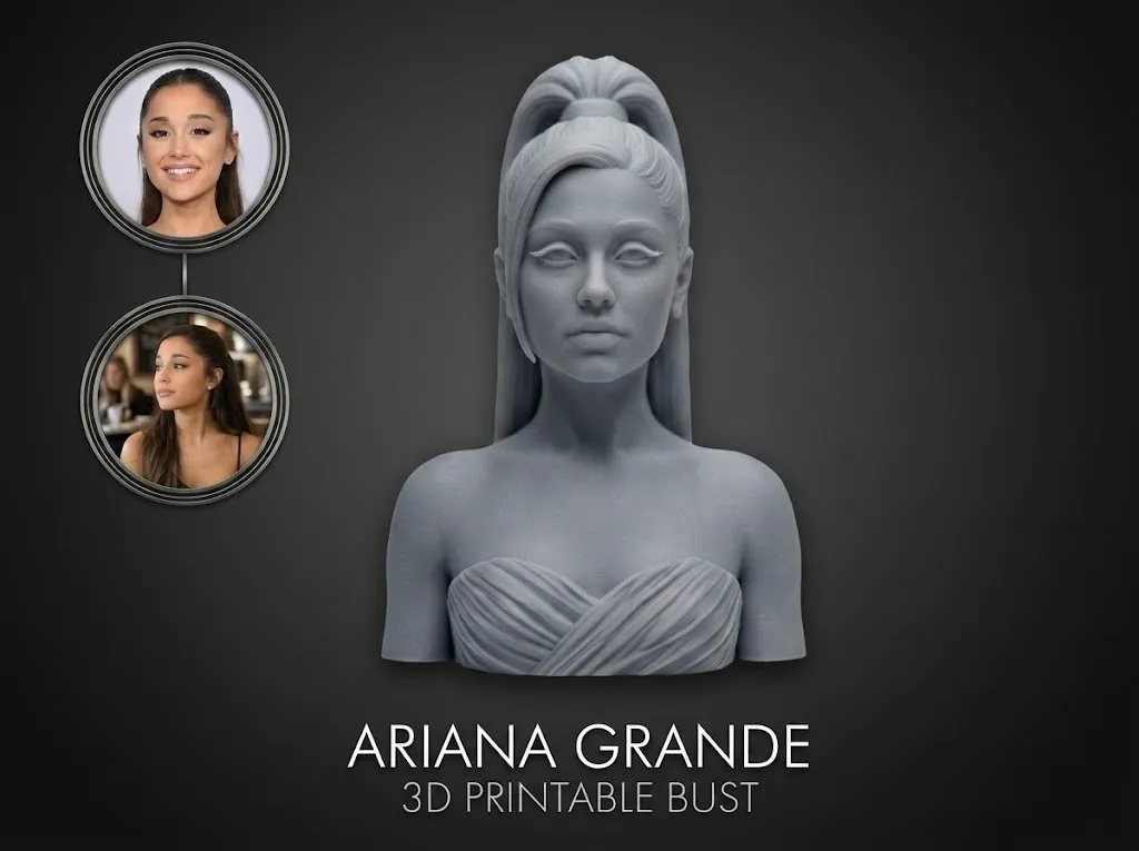 Ariana Grande 3D Printable Bust 3D Print Model .c4d .max .obj .3ds .fbx .stl .blend 