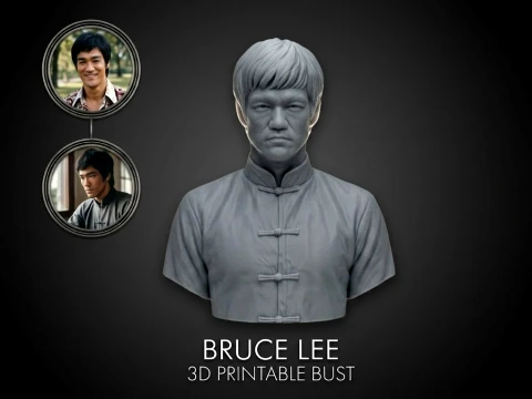 Bruce Lee 3D Printable Bust 3D Print Model
