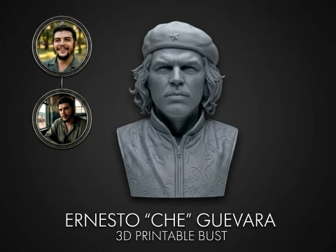 Ernesto Che Guevara 3D Printable Bust 3D Print Model