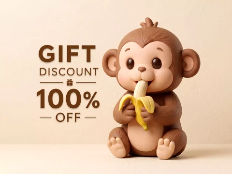 Monkey 3D Print Model 3D Принт Модель