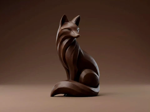 Fox 3D Print Model Modelo de Impressão 3D