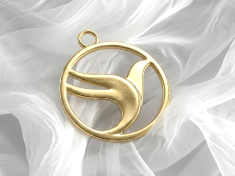 Hummingbird Minimalistic Animal Pendant Modèles 3D en vedette