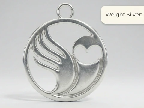 Minimalistic Owl Circle Silhouette Pendant 3D Print Model