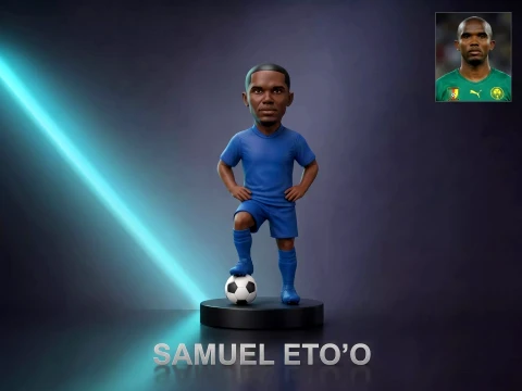 Samuel Etoo Football Player Figurine 3D Print Model 3D Print Model