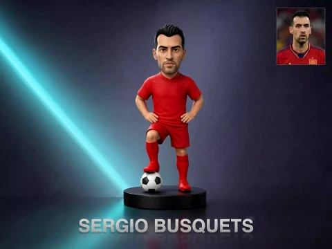 Modello di stampa 3D della statuetta del calciatore Sergio Busquets Modello di stampa 3D