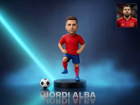 Jordi Alba Football Player Figurine 3D Print Model 3D Print Model