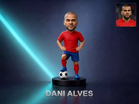 Dani Alves Footballer Figurine 3D Print Model Modèles 3D en vedette