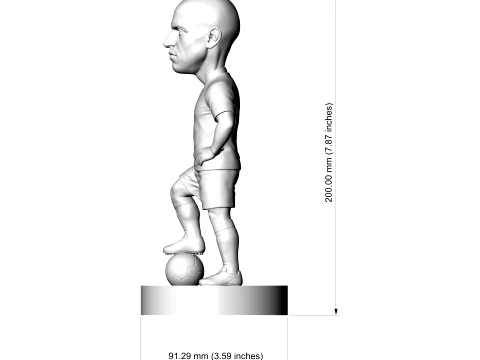 Roberto Carlos Football Player Figurine 3D Print Model 3D Print Model
