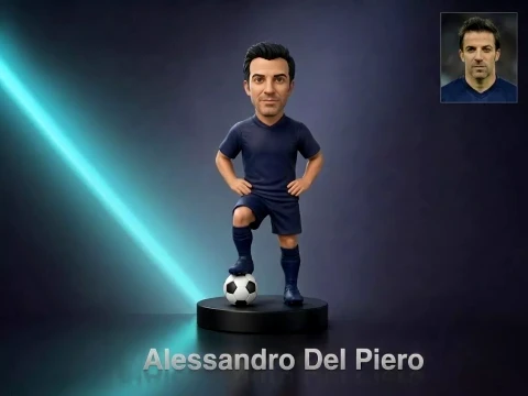 Modello di stampa 3D della statuetta del calciatore Alessandro Del Piero Modello di stampa 3D