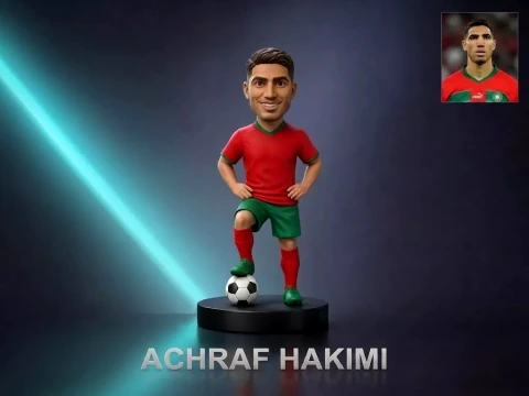 Achraf Hakimi 3D Figurine Football player 3D Print Model