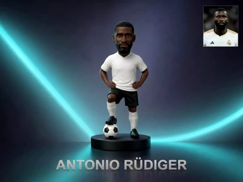Antonio Rudiger Football Player Figurine 3D Print Model 3D Print Model