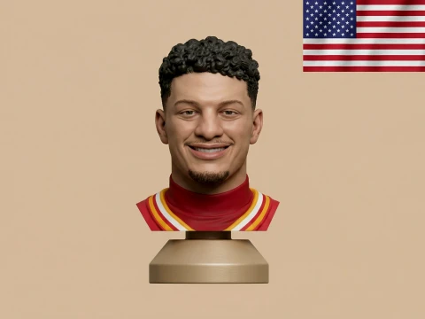Patrick Mahomes American football player 3D print model 3D Print Model