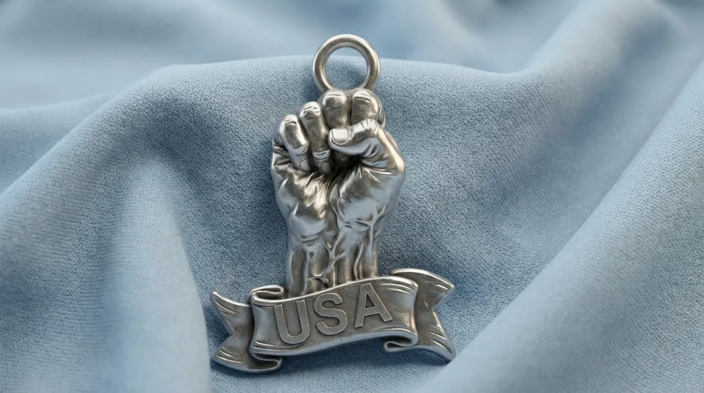 Patriotic Strength USA Fist Pendant 3D Print Model .c4d .max .obj .3ds .fbx .stl .blend
