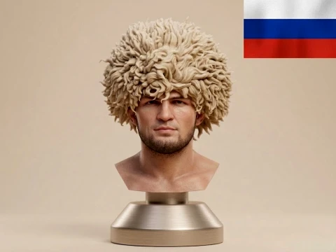 Khabib Nurmagomedov Buste imprimable en 3D UFC Modèles 3D en vedette