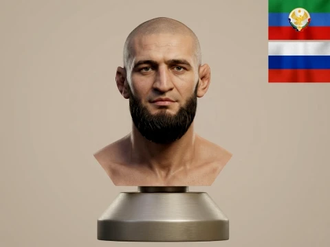 Khamzat Chimaev 3D-Printable Bust UFC 3D Print Model