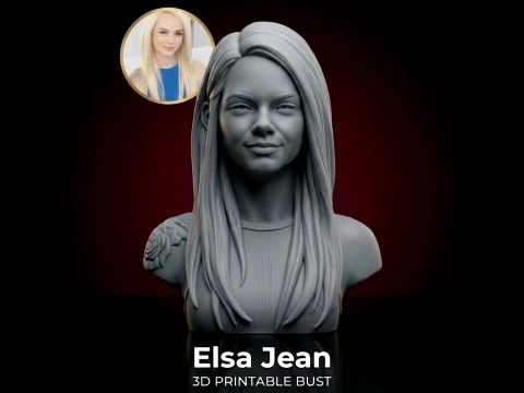 Elsa Jean bust 3D print model 3D Baskı Modeli