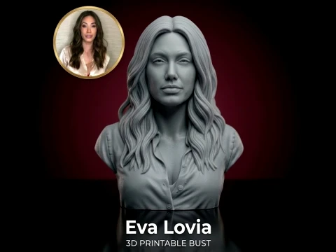 Eva Lovia bust 3D print model 3D Print Model
