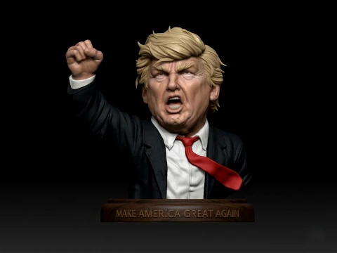 Bust Donald Trump 3D print model 3D Druckmodell