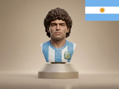 Diego Maradona football player 3D print model Modello di stampa 3D