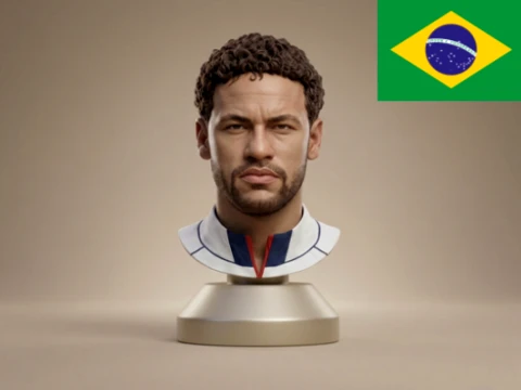 Neymar football player 3D print model 3D Print Model