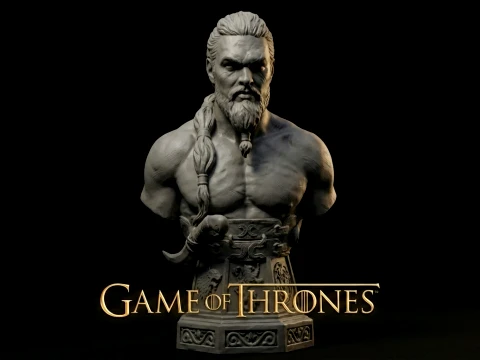 Bust Khal Drogo Game of Thrones 3D print model Model do druku 3D
