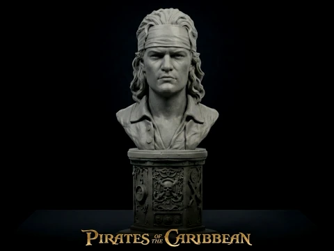 Bust Will Turner Pirates of the Caribbean 3D print model 3D Print Model