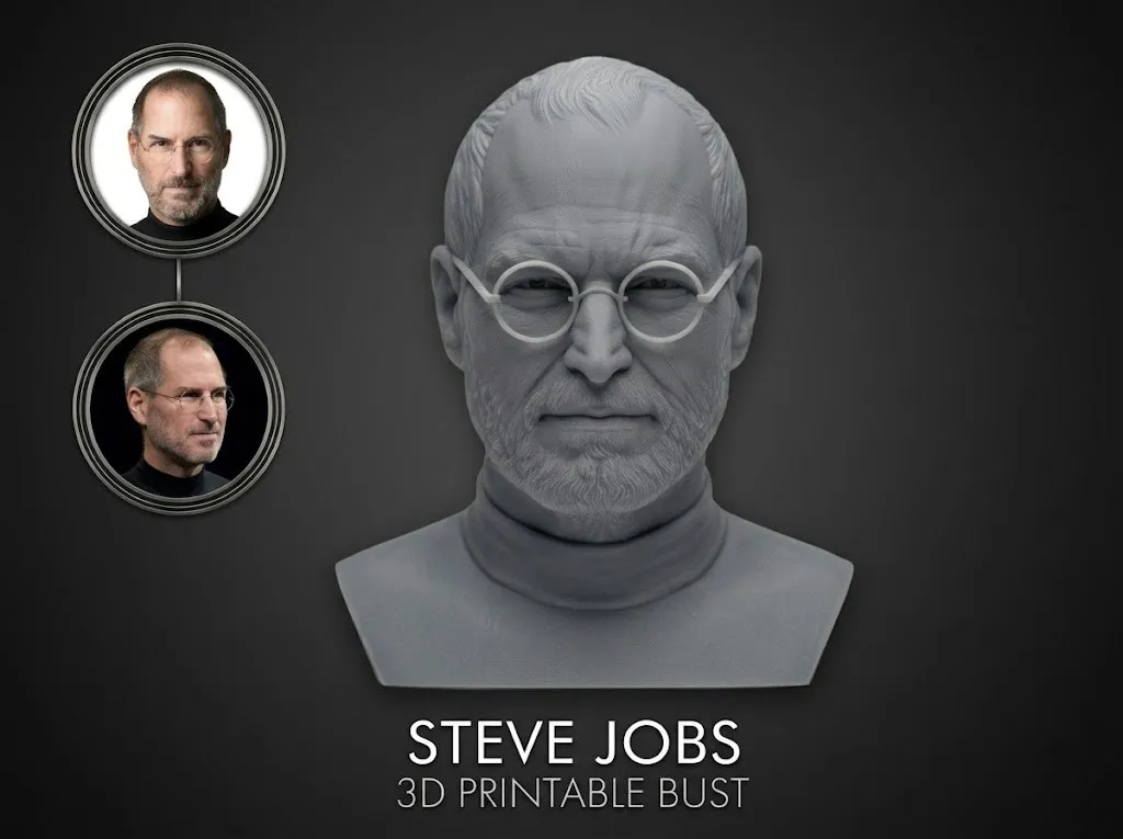 Steve Jobs 3D Printable Bust 3D Print Model .c4d .max .obj .3ds .fbx .stl .blend 