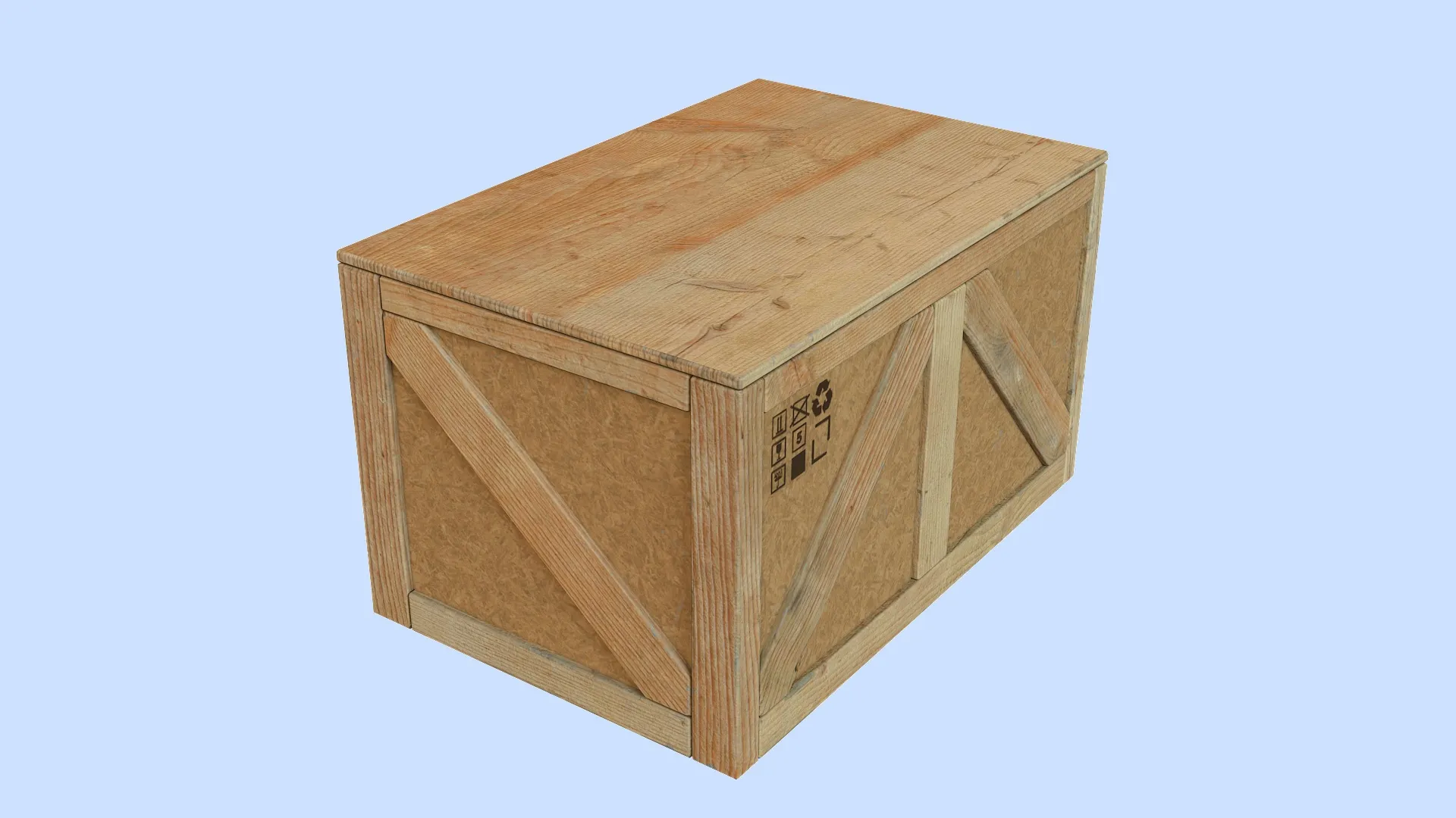 Wooden Box 3D Model .c4d .max .obj .3ds .fbx .stl .blend 
