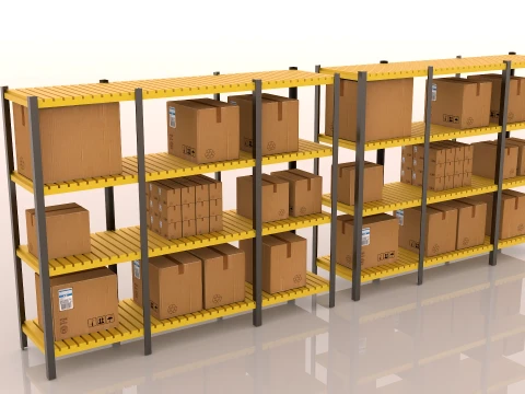 Warehouse storage rack-FIFO 3D Model