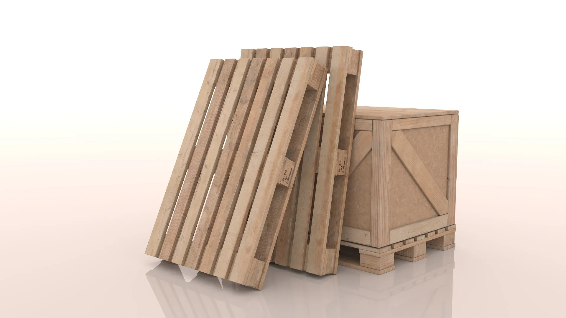 Wooden pallet 3D Model .c4d .max .obj .3ds .fbx .stl .blend 