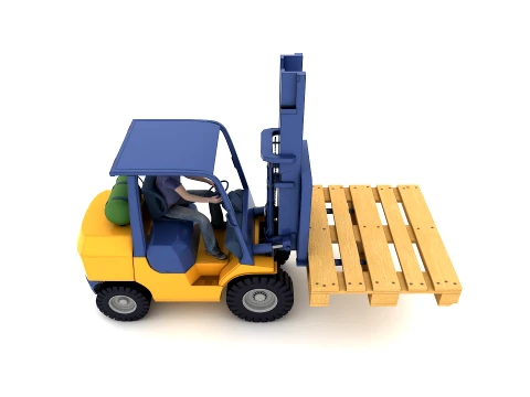 Forklift with Driver 3D Model