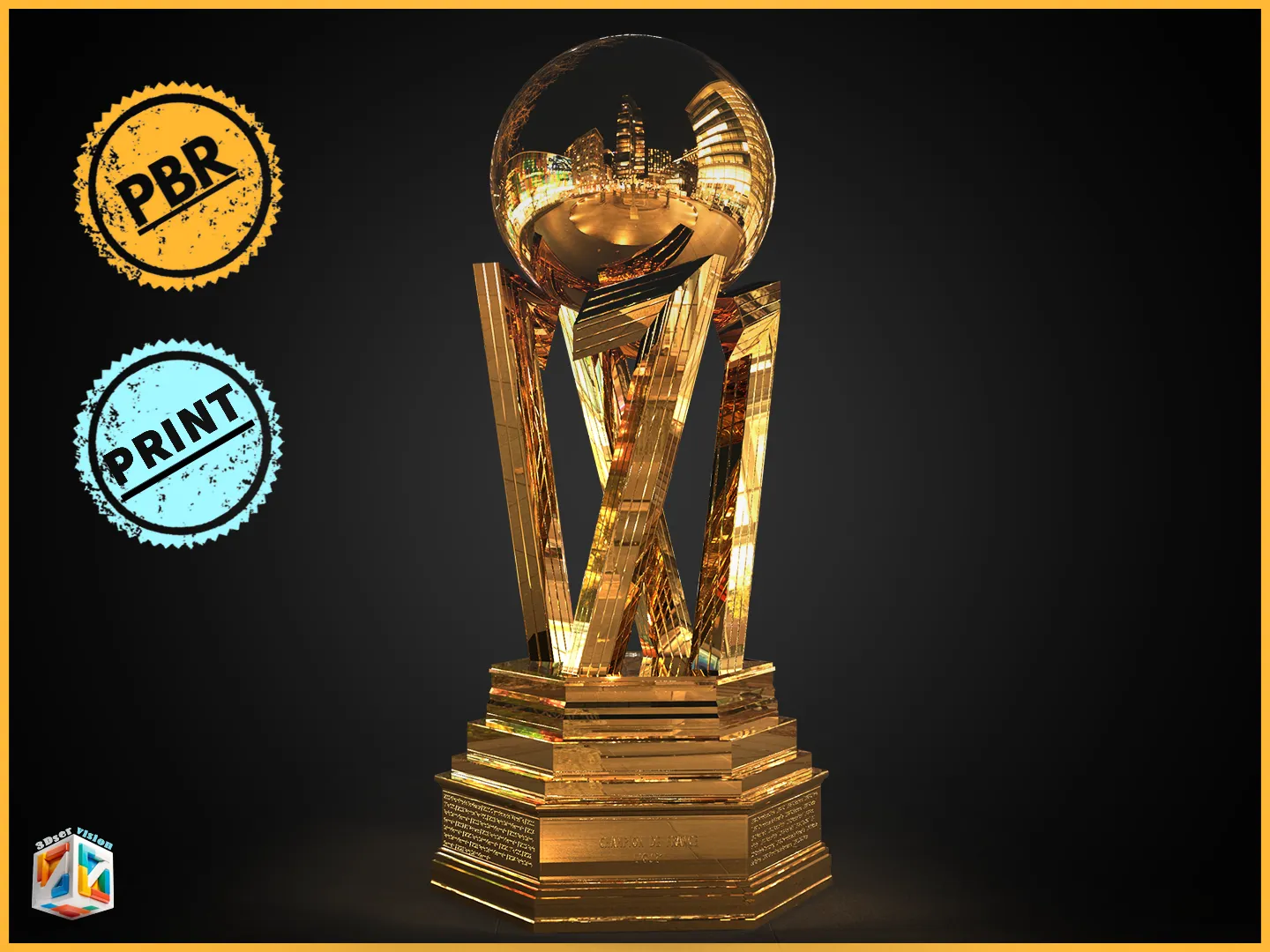 France Ligue 1 McDonalds cup award Cinematic-Printable 3D Model .c4d .max .obj .3ds .fbx .stl .blend 